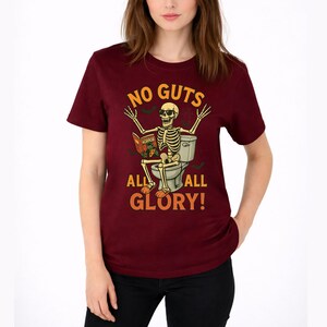 Funny Halloween Skeleton Shirts, Purple Spooky Season Tee, Sarcastic Toilet Humor T-Shirt, Cute Skeleton Reading Shirt, Funny Halloween Gift image 6