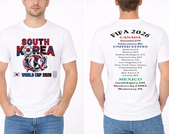 South Korea World Cup 2026 Soccer Shirts,South Korea Football Fan Tee with Host Cities,Korean Soccer Souvenir Shirts,2026 World Cup Fan Gear