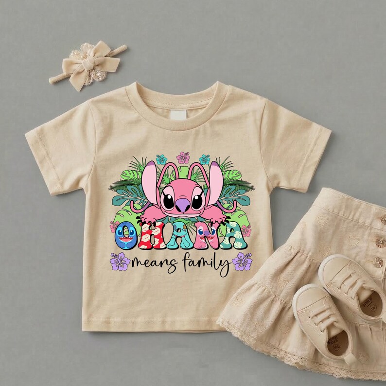 Ohana Means Family Shirt,Stitch and Angel Shirt,Tropical Family Vacation Tee,Retro Stitch Graphic Tee,Lilo and Stitch Tee,Disney Family Trip image 10