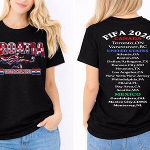 Croatia Soccer Fan Apparel,FIFA 2026 North America Tour Shirt,Croatia National Team Jersey Style tees,Personalized Soccer Gift,FIFA 2026 Tee image 11