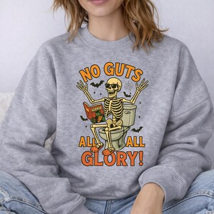 Funny Halloween Skeleton Shirts, Purple Spooky Season Tee, Sarcastic Toilet Humor T-Shirt, Cute Skeleton Reading Shirt, Funny Halloween Gift image 16