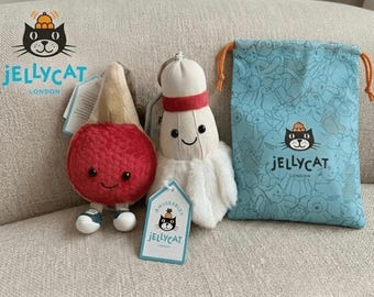 Authentic Jellycat Amuseable Sports Badminton Shuttlecock and Racket Plush Keychain NWT (12cm) - Bag Charm Plush - Toy Accessory