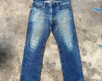 W38x31 Vintage Japanese Rusty Mud Washer Denim Jean Pants