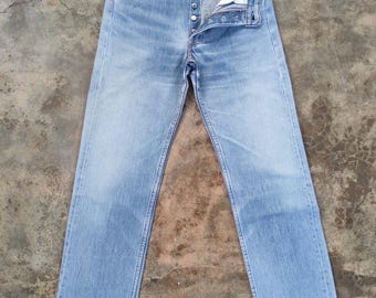 Vintage Levi's 501 Made Usa Faded Wash Blue Denim Jean Pants W30x28.5