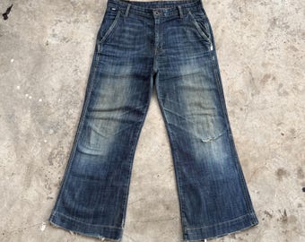 33 x 27 vintage 55DSL flare vervaagde denim jeansbroek
