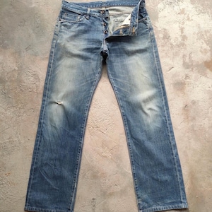Vintage Edwin 505 Orange Tag Button Fly Denim Jean Pants W34x32 image 1