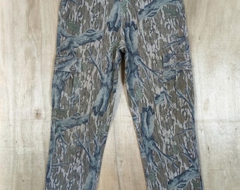 Calça cargo vintage Realtree Camo Mossy Oak, fabricada nos EUA, tamanho W36x31.