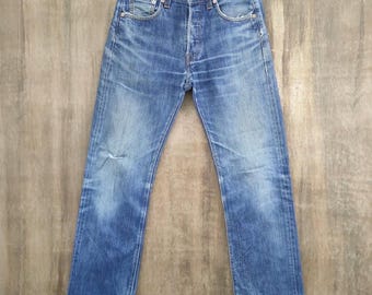 Vintage Levi's 501 Button Fly straight Leg Denim Faded Jean Pants W29x28