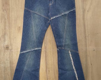 29 x 31 vintage-chique wijd uitlopende denim jeansbroek met uitlopende pijpen