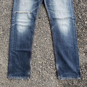Vintage Edwin Faded Mud Washer Ripped Denim Jean Pants W34x33 immagine 3