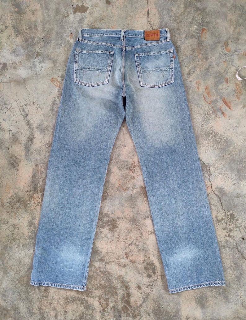W34 Vintage Edwin Selvedge Orange Tag Faded Denim Jean Pants W34x34 bild 8