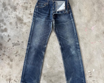 W30x29 Vintage 98' Levi's 501 Button Fly Faded Mud Washer Denim Jean Pants