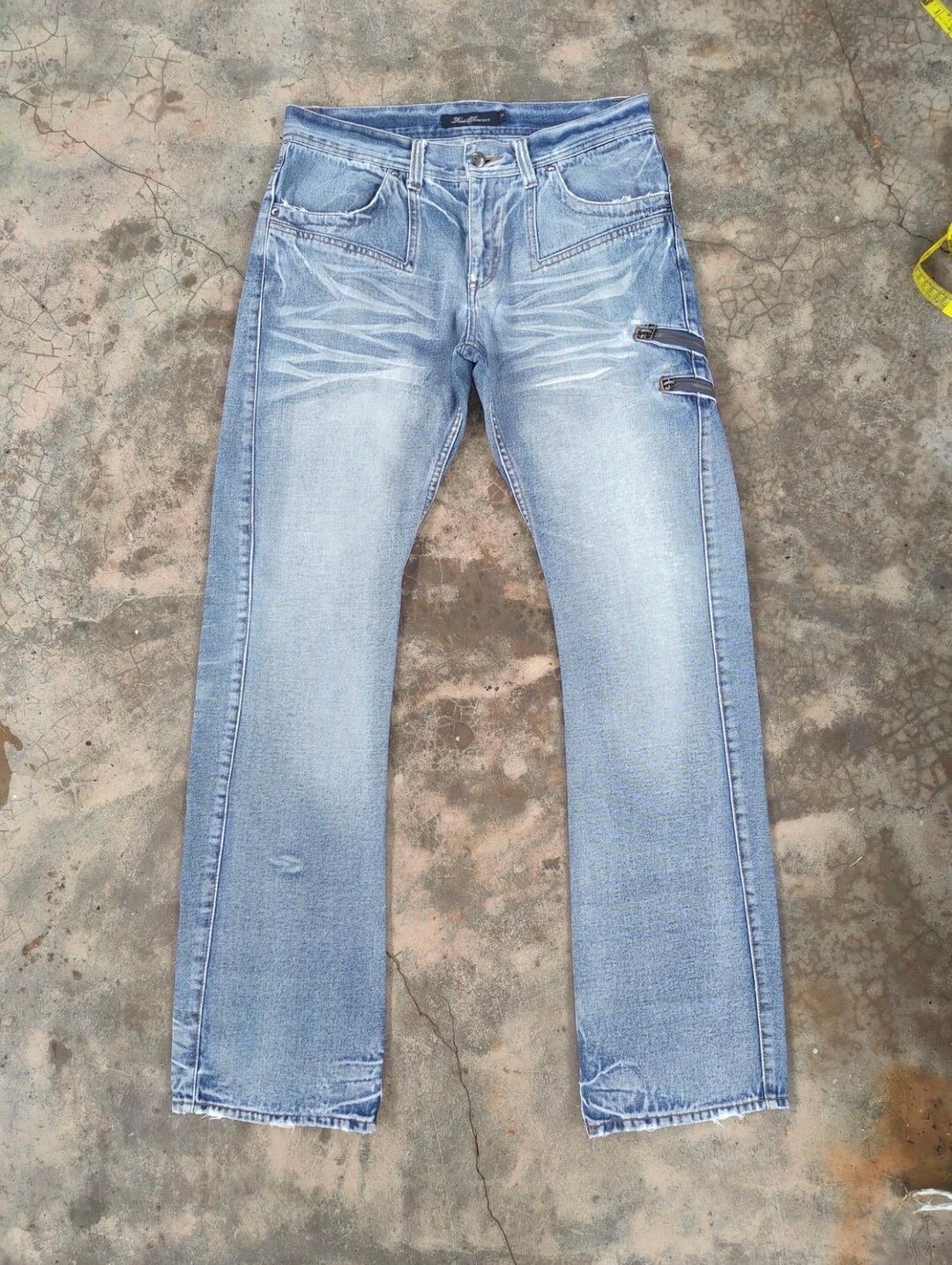 Vintage Root Three Flare Denim Faded Wash Jean Pants W34x34 - Etsy