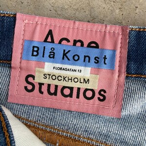 W33x32 Vintage Acne Studio Slim Fit Blekede Mud Wash Denimbyxor bild 9
