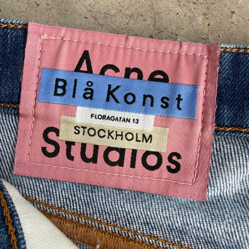 W33x32 Vintage Acne Studio Slim Fit Blekede Mud Wash Denimbyxor bild 9
