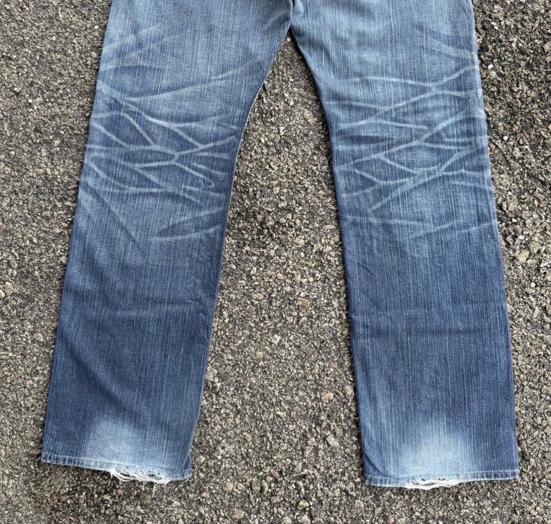 Vintage Edwin Faded Wash Ripped Denim Jean Pants W36x32.5 image 11