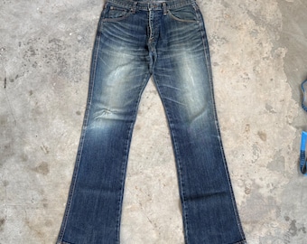 Pantalones vaqueros vintage Morgan Homme de corte bota acampanado, de mezclilla descolorida, talla W32x33