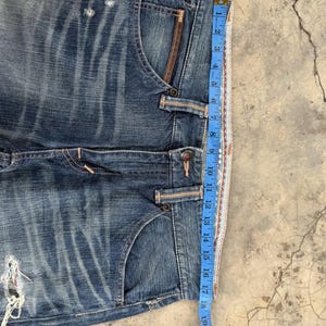 Waist 35 Vintage Edwin Ripped Faded Mud Washer Denim Jean Pants W35x33.5 image 5