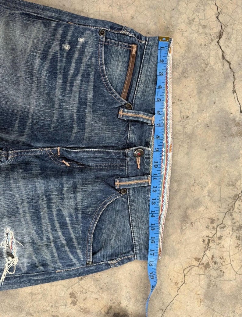 Waist 35 Vintage Edwin Ripped Faded Mud Washer Denim Jean Pants W35x33.5 image 5