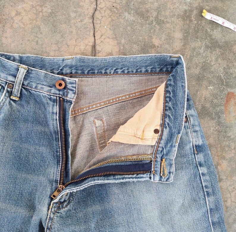 W34 Vintage Edwin Selvedge Orange Tag Faded Denim Jean Pants W34x34 bild 7