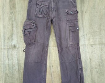 Vintage Audience multipocket bondage faded brown cargo pants waist 32 x 31.5 inseam
