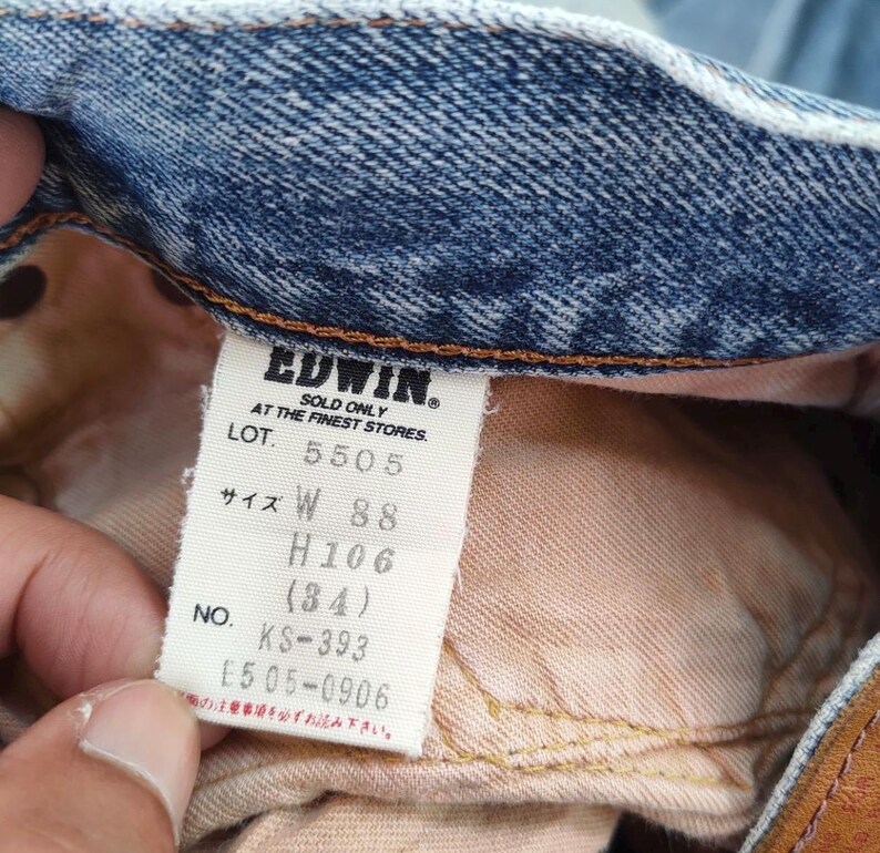 W34 Vintage Edwin Selvedge Orange Tag Faded Denim Jean Pants W34x34 bild 13