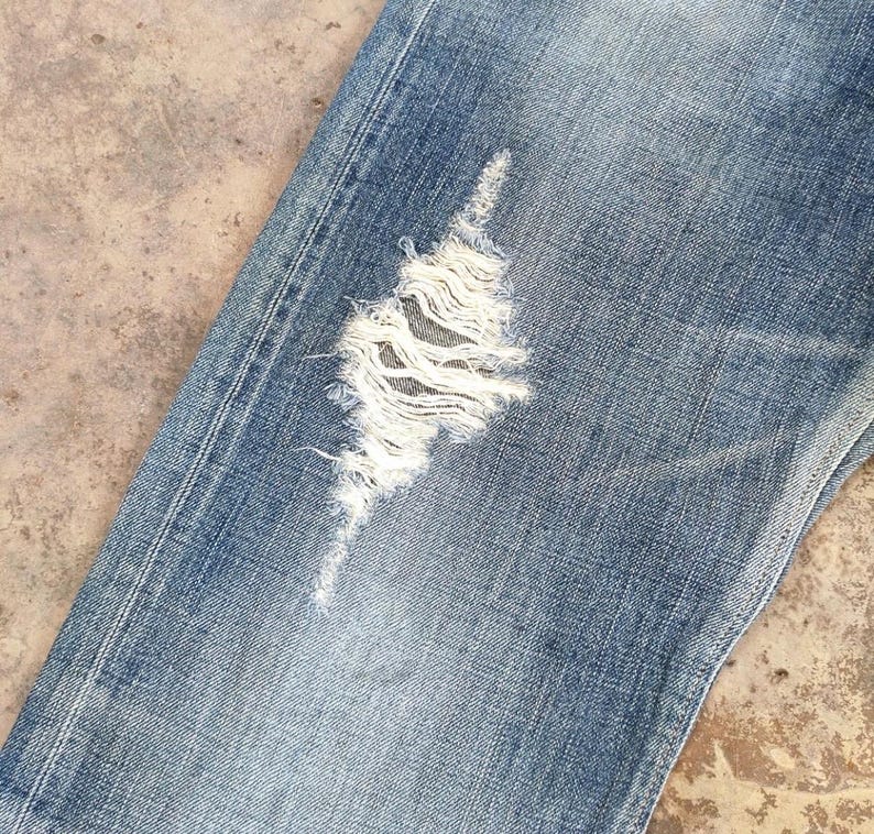 Vintage Edwin Orange Tag Selvedge Denim Faded Ripped Jean Pants W31x29.5 image 6