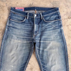 W33x32 Vintage Acne Studio Slim Fit Blekede Mud Wash Denimbyxor bild 3