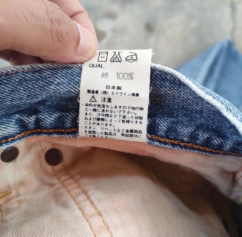 W34 Vintage Edwin Selvedge Orange Tag Faded Denim Jean Pants W34x34 bild 14