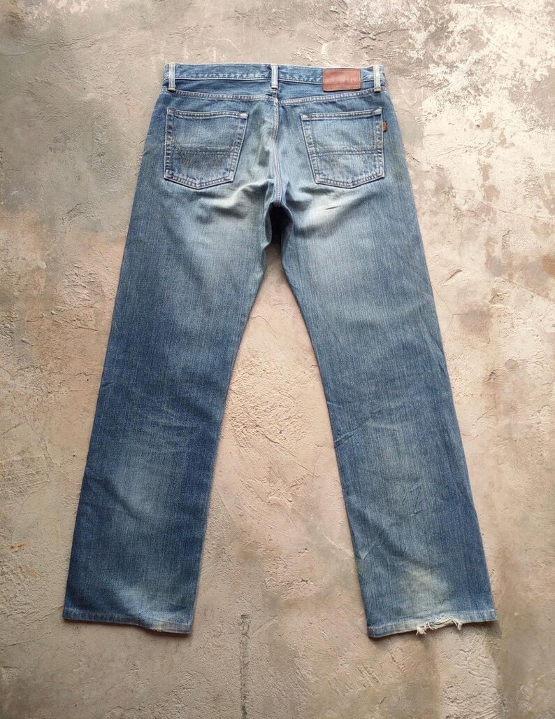 Vintage Edwin 505 Orange Tag Button Fly Denim Jean Pants W34x32 image 8