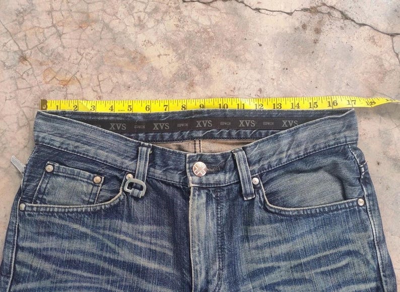 Spodnie jeansowe Vintage Edwin Flare Denim Faded Mud Washer w rozmiarze 34x30 zdjęcie 8