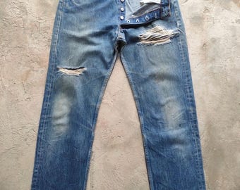 Vintage 95' Levi's 501xx Jeans, USA Made Ripped Denim, W32x30