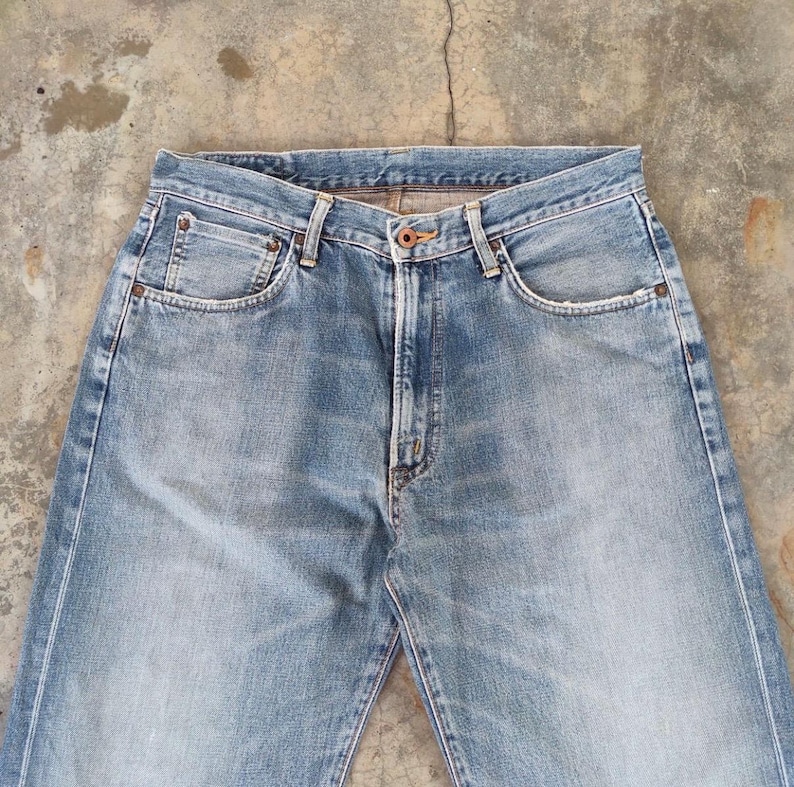 W34 Vintage Edwin Selvedge Orange Tag Faded Denim Jean Pants W34x34 bild 3