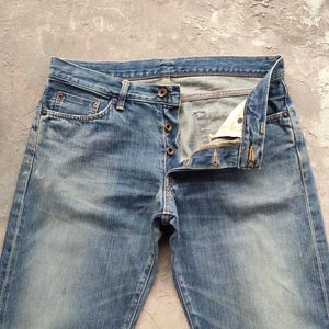 Vintage Edwin 505 Orange Tag Button Fly Denim Jean Pants W34x32 image 3
