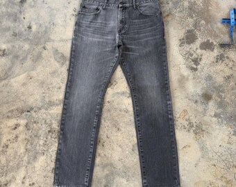 Vintage Japanese Faded Black Denim Jeans Pants W34x30.5