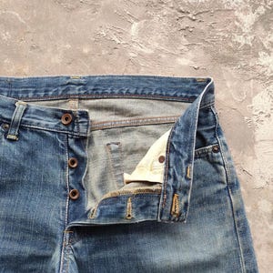 Vintage Edwin 505 Orange Tag Button Fly Denim Jean Pants W34x32 image 5