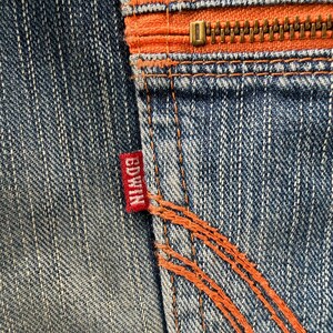 W38x30 Vintage Edwin Faded Ripped Denim Jean Pants immagine 12