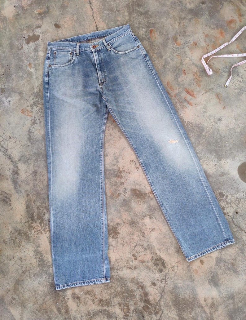 W34 Vintage Edwin Selvedge Orange Tag Faded Denim Jean Pants W34x34 bild 2
