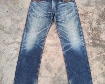 Vintage Edwin Faded Mud Washer Denim Jean Pants W36x33.5