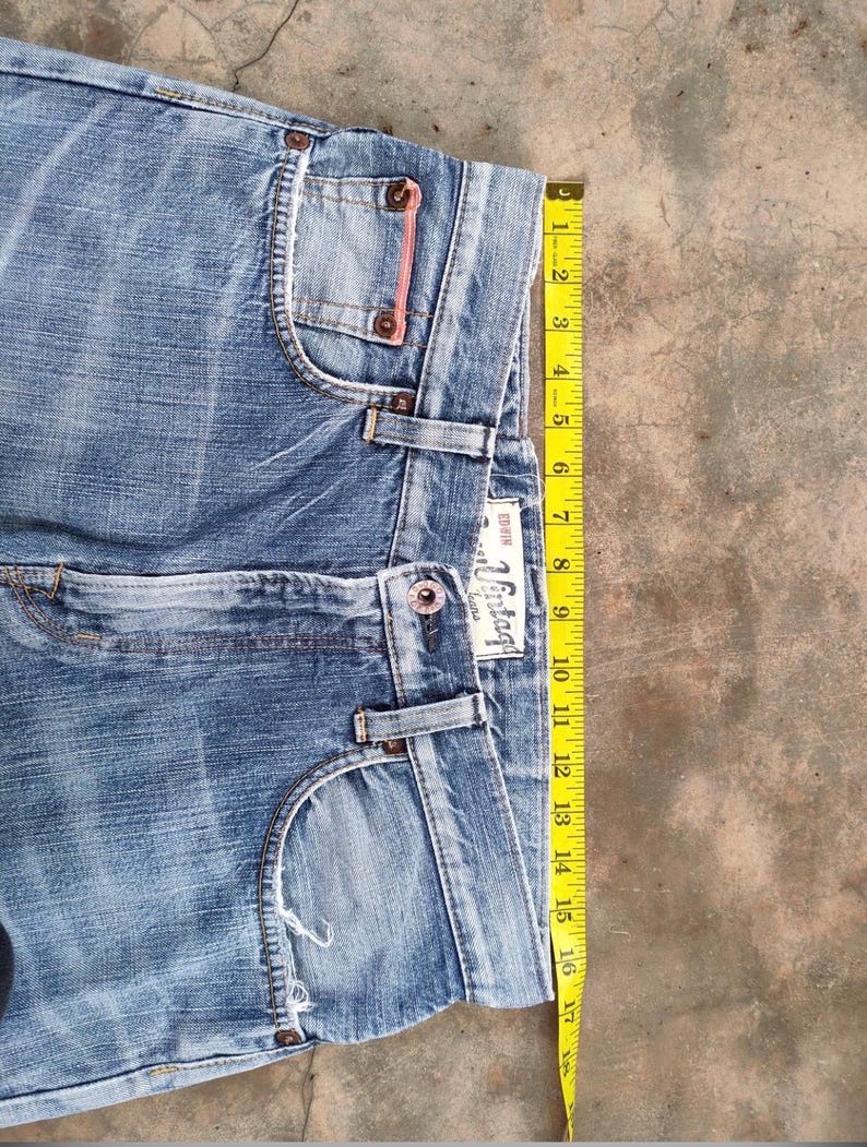 Vintage Edwin Selvedge blekta denimjeans tillverkade i Japan B33x29.5 bild 5