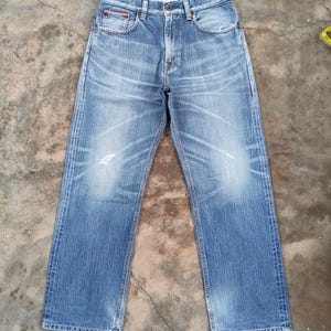 Vintage Edwin Selvedge blekta denimjeans tillverkade i Japan B33x29.5 bild 1