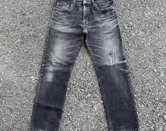 W32 Vintage Edwin Verblasste Schwarze Jeans Hose