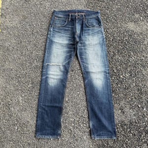 Vintage Edwin Faded Mud Washer Ripped Denim Jean Pants W34x33 immagine 1