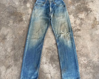 W30x33 Vintage Levi's 503 Faded Rusty Ripped Denim Jeanshose Hose