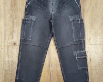 Vintage Avirex Faded Black Multipocket Cargo Pants W34x32.5