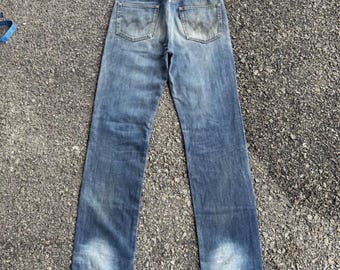 Vintage Edwin 503 Faded Mud Washer Ripped Denim Jeans Hose W32x34.5