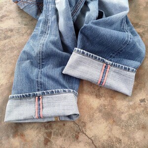 Vintage Edwin Selvedge blekta denimjeans tillverkade i Japan B33x29.5 bild 15