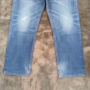 Vintage Edwin Selvedge blekta denimjeans tillverkade i Japan B33x29.5 bild 4