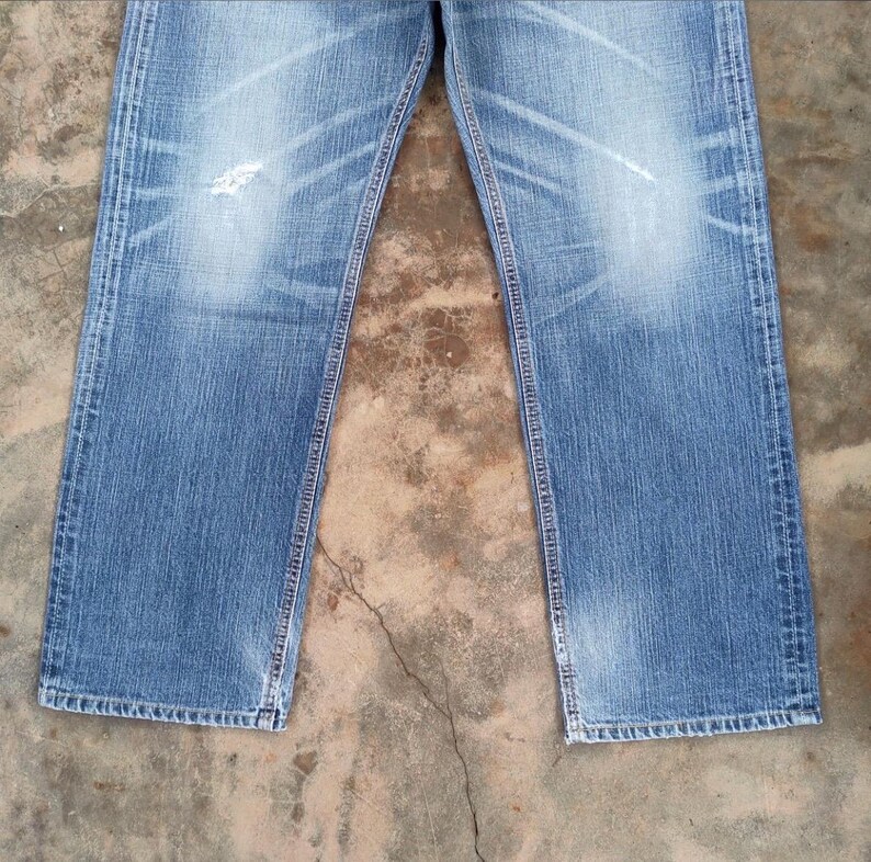 Vintage Edwin Selvedge blekta denimjeans tillverkade i Japan B33x29.5 bild 4