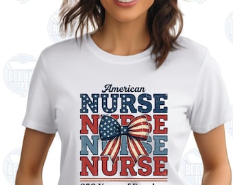 Patriotic Nurse Shirt, American Flag Nurse Shirt, 4th of July Nurse Tee, USA Nurse Gift, Independence Day Shirt, Nurse Life